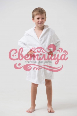 Детский классический махровый халат (Белый)