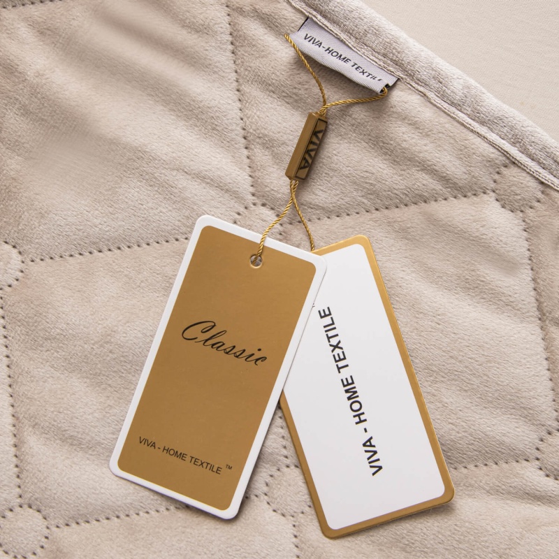 Велюровое покрывало ромб и две наволочки (Бежевый)